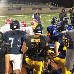 Ollie addressing the Monterey County All Star Football Players.